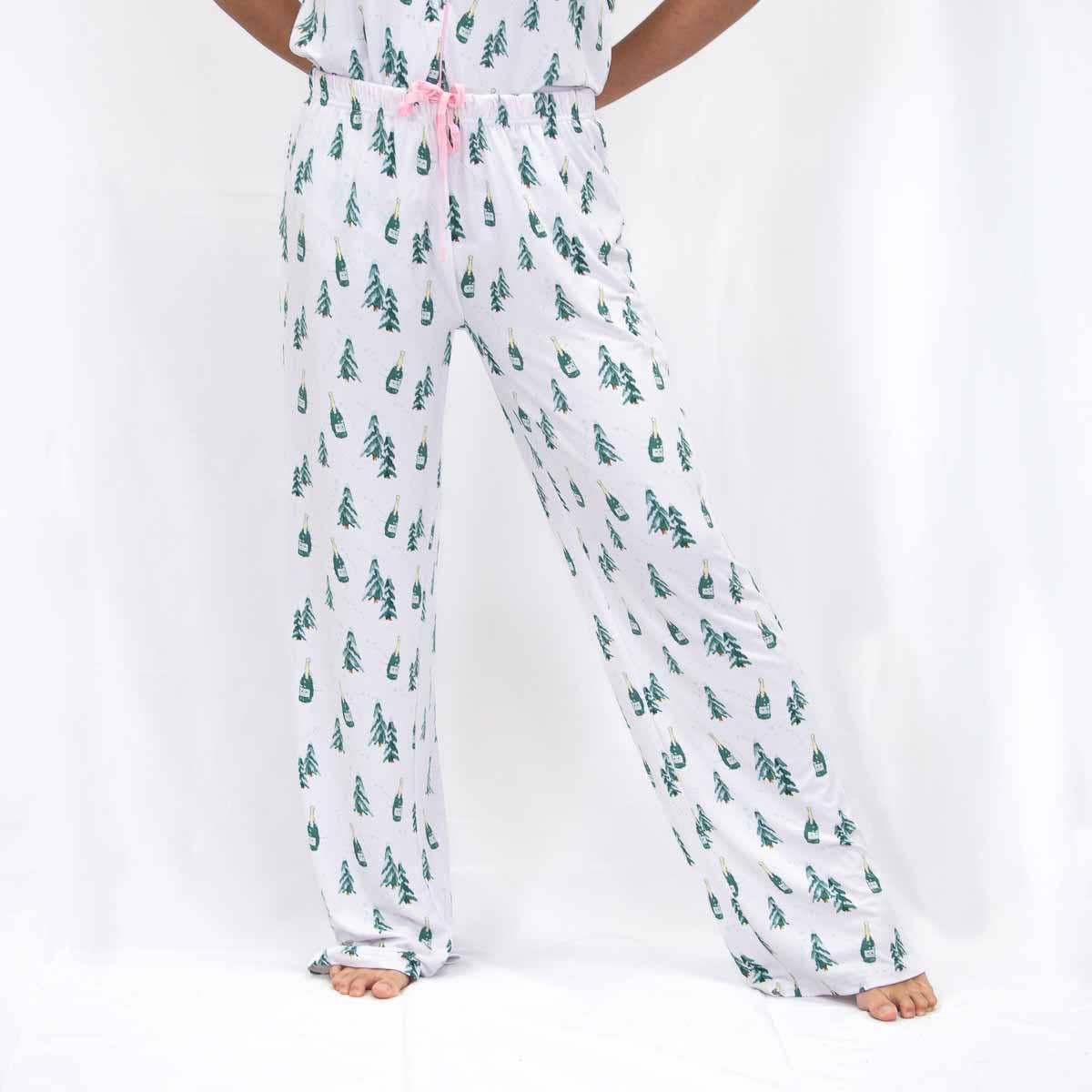 Christmas Cheers Sleep Pants    White/Spruce/Light Pink  : XSmall