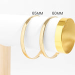 18K Gold PVD Coated Engravable Stainless Steel Bangle: 60mm