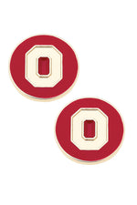 Ohio State Buckeyes Logo Circle Stud Earrings