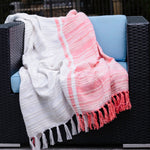 Genevieve 50x70" Indoor/Outdoor Recycled Woven Throw Blanket: Blue