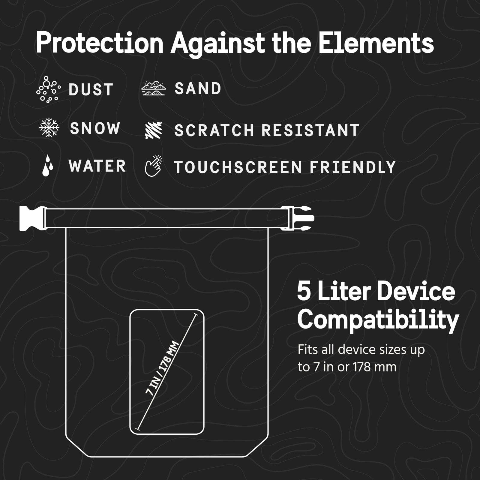Pelican Marine Waterproof 5L Dry Bag (Stealth Black) - Phone Pouch: Stealth Black