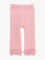 Girls Pink Footless Ruffle Tights: Pink / 6-12m