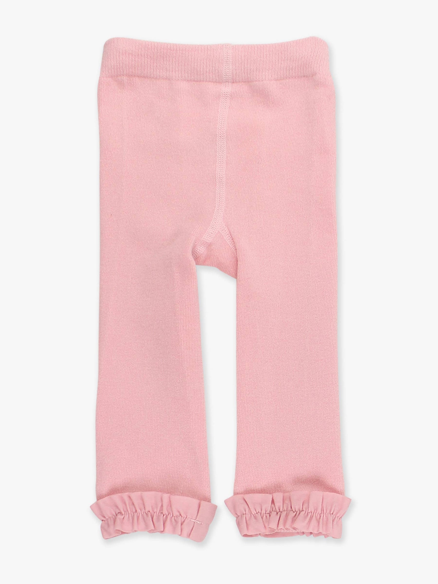 Girls Pink Footless Ruffle Tights: Pink / 6-12m