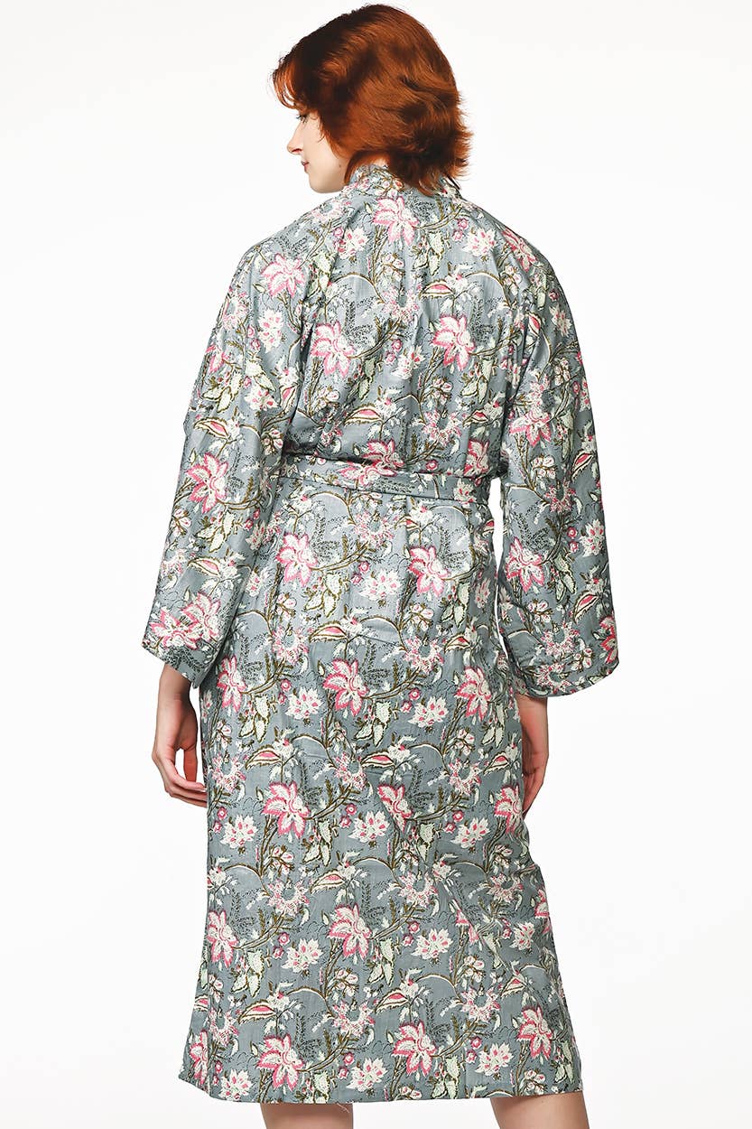 Rani Kimono Robes: Teal & Rose