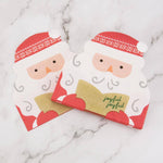 Santa Shaped Cocktail Napkins    Red/White   5x5