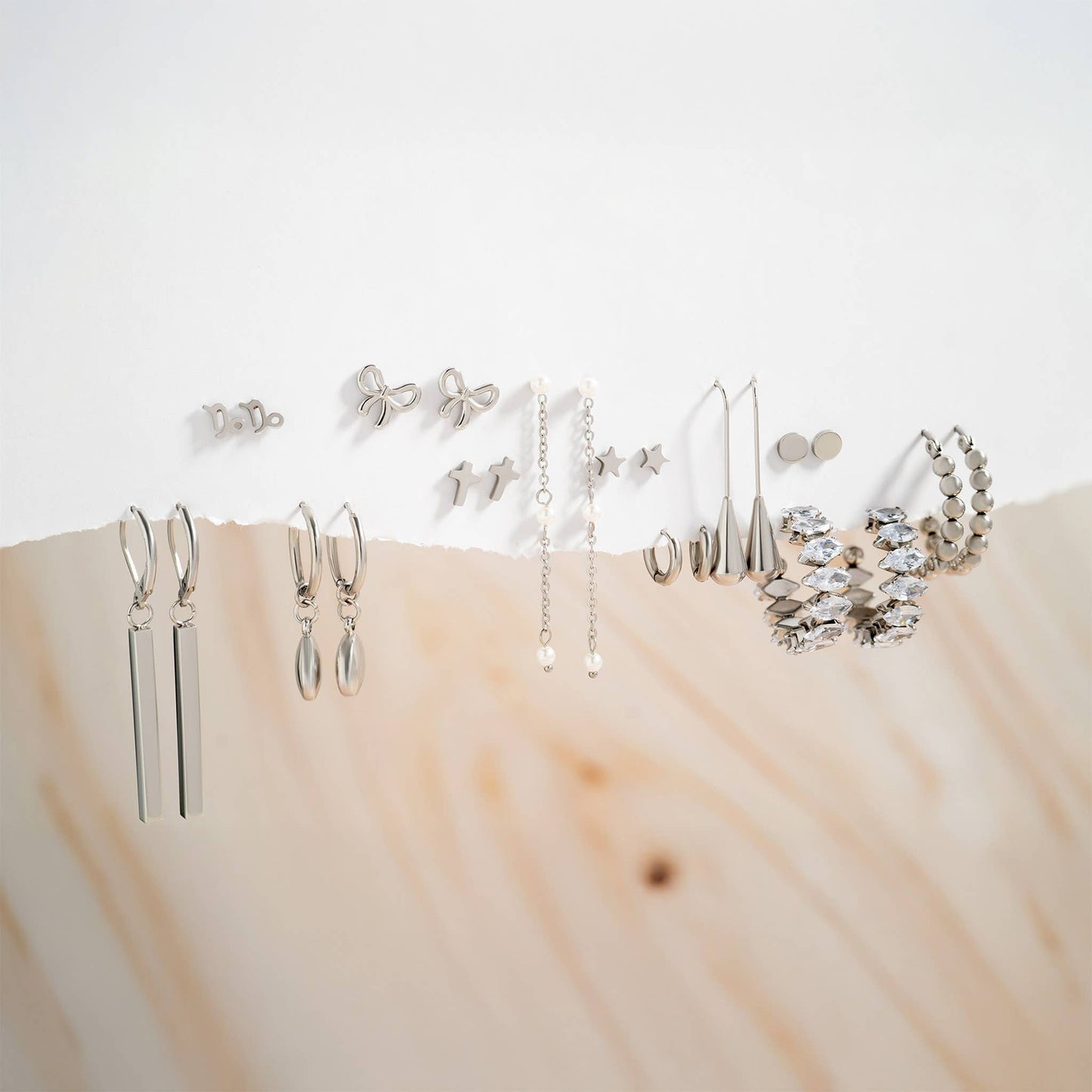 18K Gold PVD Stainless Steel Drop Earrings : Gold