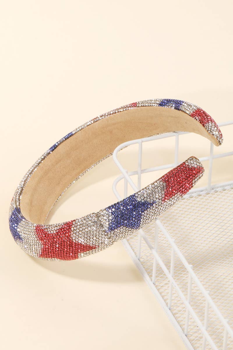 USA Pave Star Rhinestone Headband