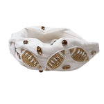 Football White/Gold Headband