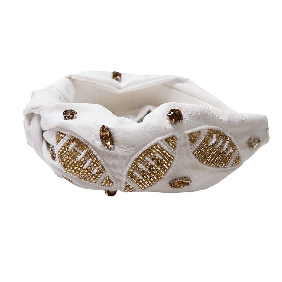 Football White/Gold Headband