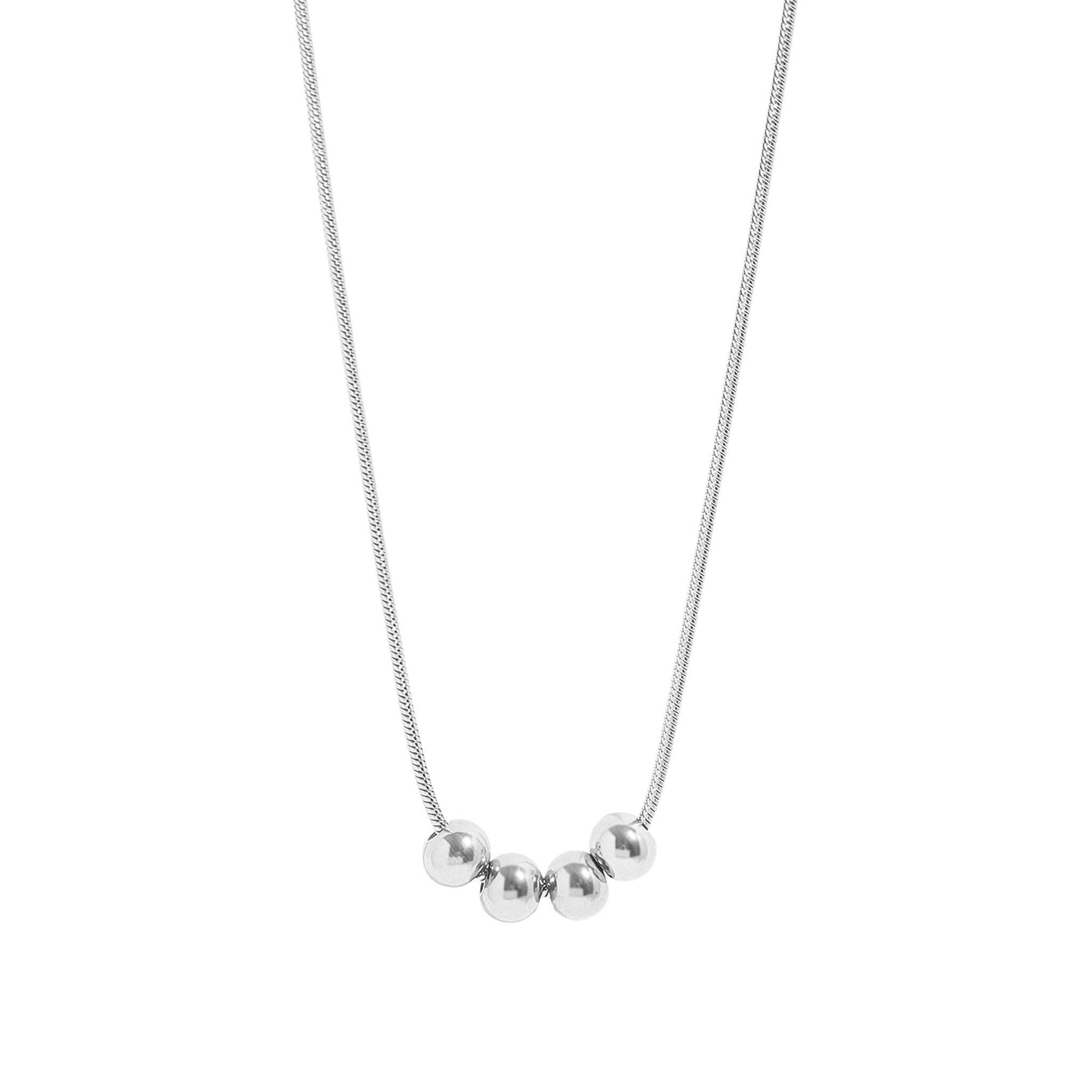 Stainless Steel Adjustable Ball Charm Necklace