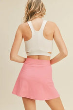 Pink High Waist Tennis Skirt: Pink / M
