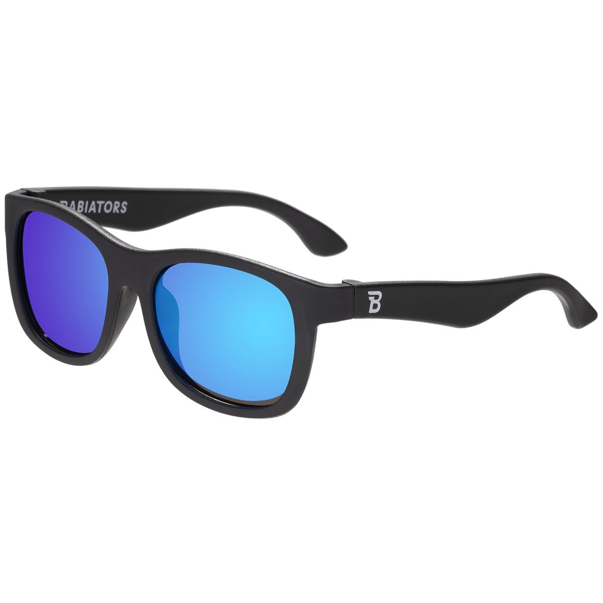 Jet Black Polarized Navigator | Cobalt Mirrored Lens: Ages 3-5