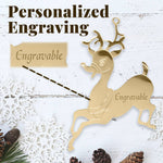 Goldtone Reindeer Christmas Tree Ornament