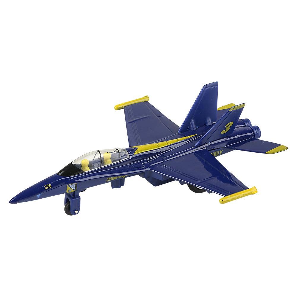 6.5" Diecast Pull Back F-18 Blue Angel