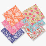Floral Block Print Napkins, Set of 6