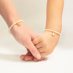 18k Gold Pvd Stainless Steel Pearl Cross Bracelet Adult