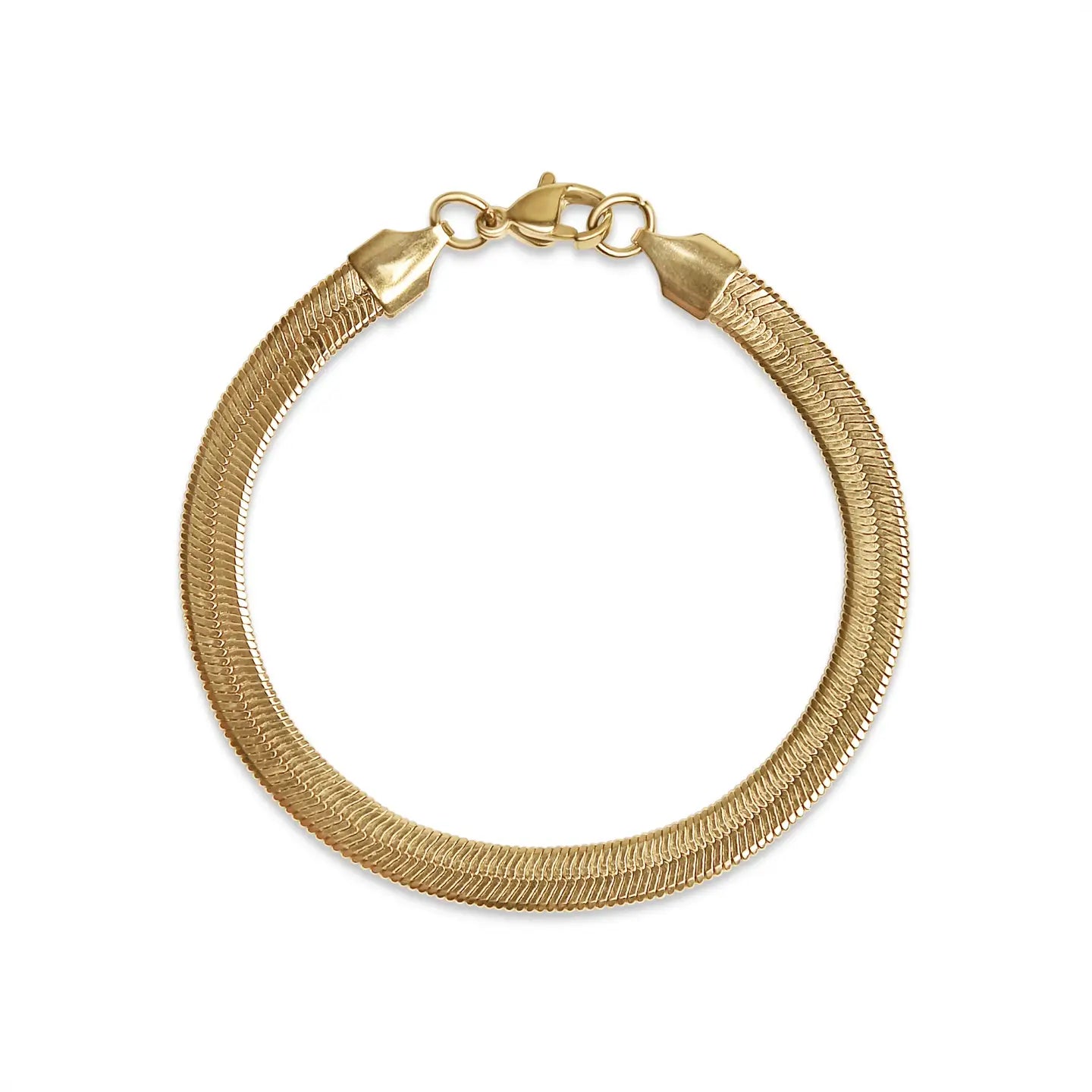 18K Gold Herringbone Chain Bracelet 6.5' & 7"