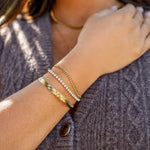 18K Gold Pvd Stainless Steel Diamond Cut Curb Chain Bracelet 3mm