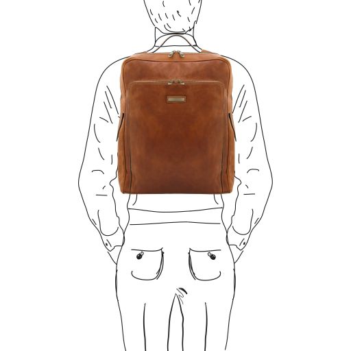 Tuscany Leather Leather Backpack with Laptop Compartment