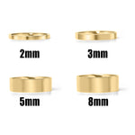 18K Gold Stainless Steel Blank Flat Band Ring - 8mm