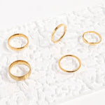 18K Gold Stainless Steel Blank Flat Band Ring - 8mm