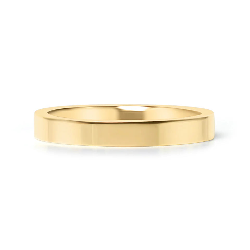 18K Gold Stainless Steel Blank Flat Band Ring - 8mm