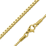 Gold Stainless Steel Pvd Coated 1.5mm Box Chain Necklace 16"