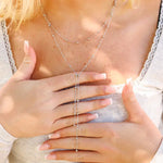 18K Gold Pvd Stainless Steel Satellite Layered Lariat Necklace