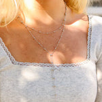 18K Gold Pvd Stainless Steel Satellite Layered Lariat Necklace