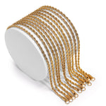 18K Gold PVD Stainless Steel Rope Chain Necklace 5mm 24"