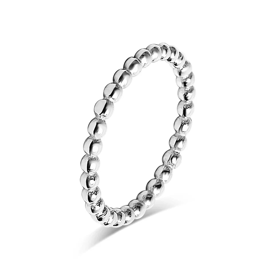 Stainless Steel Beaded Stacking Ring