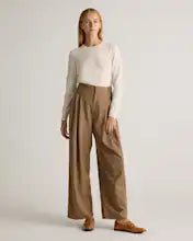 EMERALD COLLECTION Florida Mongolian Cashmere Crewneck Sweater in Ivory Size S