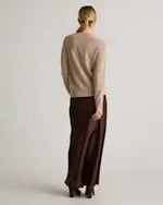 EMERALD COLLECTION Florida Mongolian Cashmere Crewneck Sweater in Oat Size M