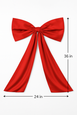 🎀 Red Satin Draping Bow – 24" Wide × 36" Tall