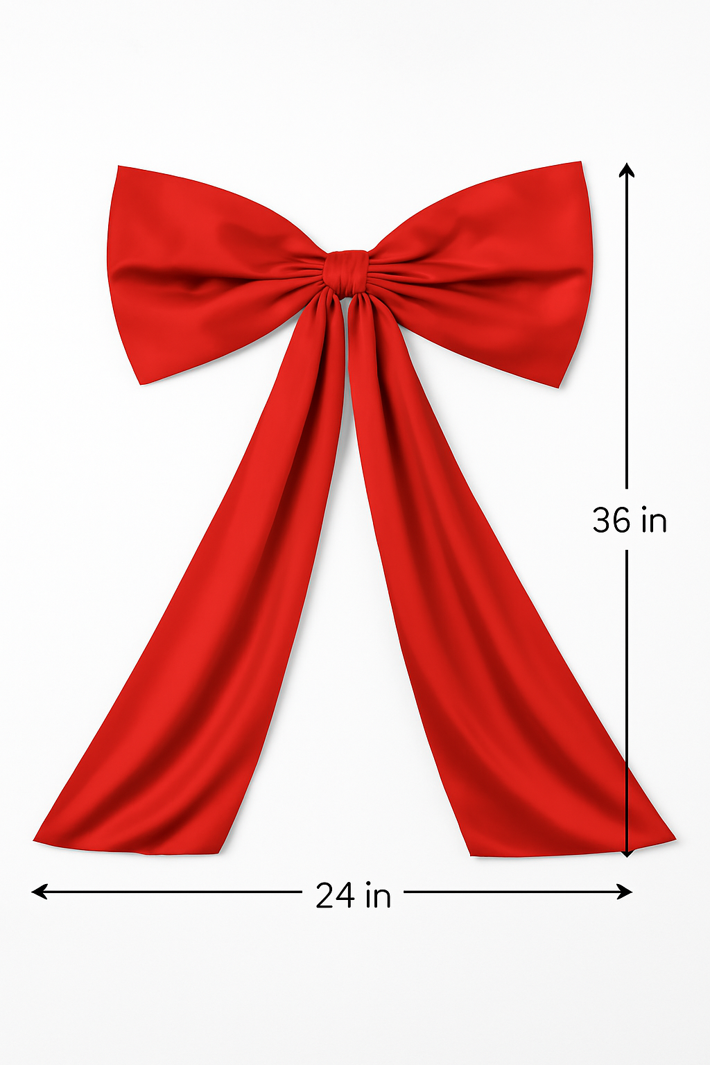 🎀 Red Satin Draping Bow – 24" Wide × 36" Tall