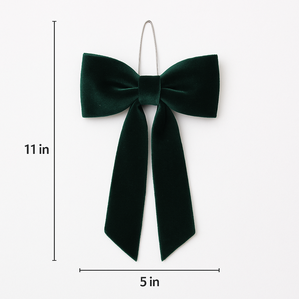 Emerald Green Draping Velvet Bows (4 Sizes)