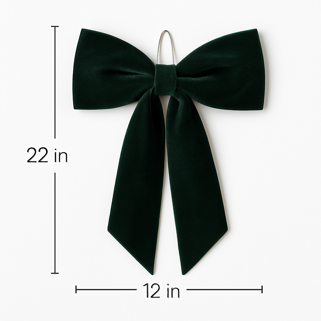Emerald Green Draping Velvet Bows (4 Sizes)