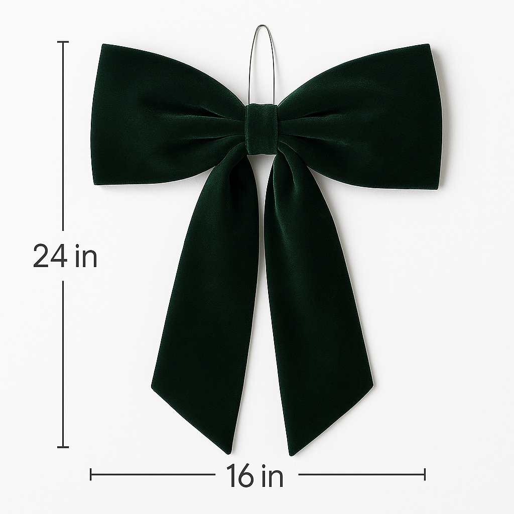 Emerald Green Draping Velvet Bows (4 Sizes)
