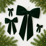 Emerald Green Draping Velvet Bows (4 Sizes)