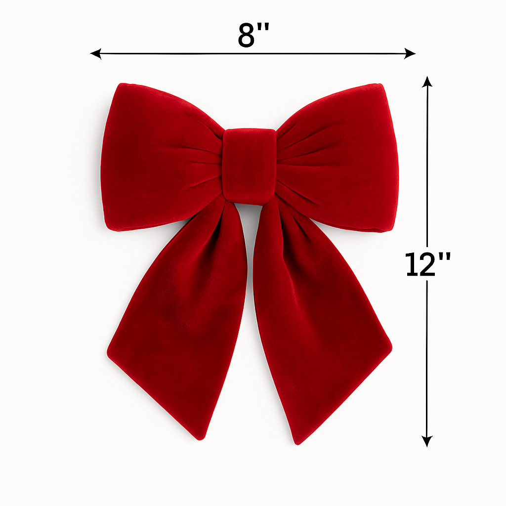 🎀 Plush Red Velvet Bows – Luxury Christmas Décor