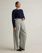 EMERALD COLLECTION Florida Mongolian Cashmere Crewneck Sweater in Navy Size L