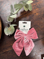 Velvet hair bows Assorted Colors 5"