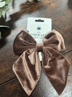 Velvet hair bows Assorted Colors 5"