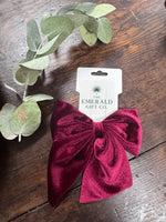 Velvet hair bows Assorted Colors 5"