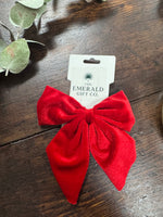Velvet hair bows Assorted Colors 5"