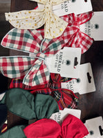 Simple cotton holiday hair bows 5"