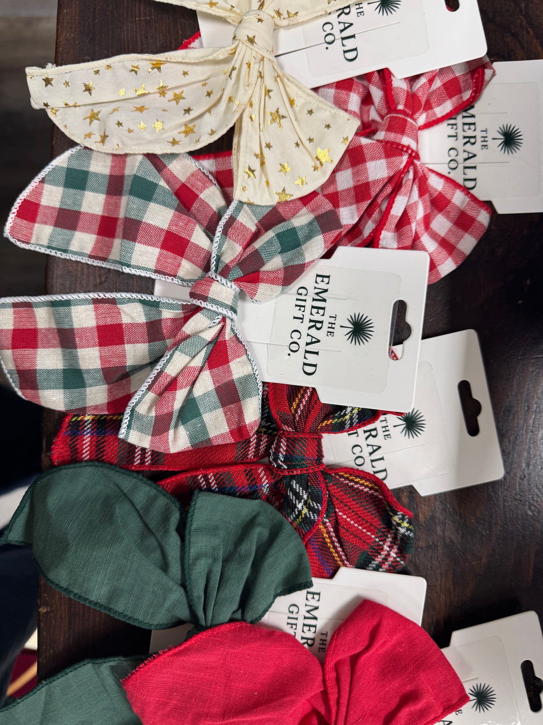 Simple cotton holiday hair bows 5"