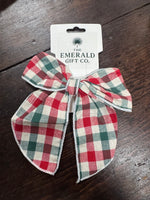 Simple cotton holiday hair bows 5"