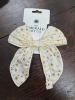 Simple cotton holiday hair bows 5"