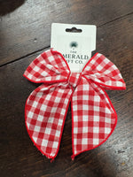 Simple cotton holiday hair bows 5"